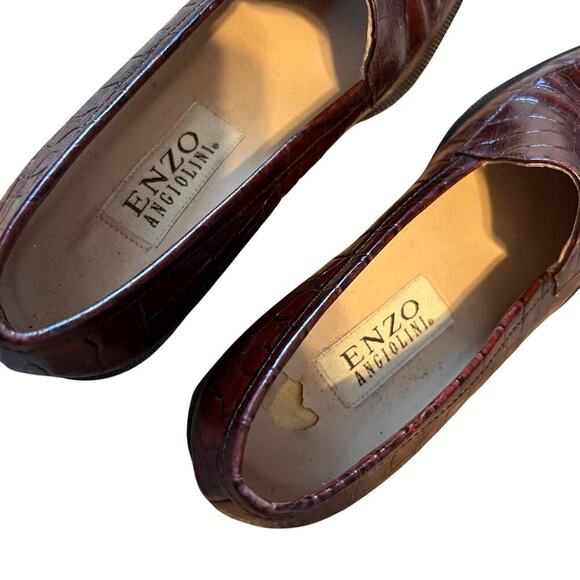 Enzo Angiolini Brown Cognac Crocodile Loafer.  Women's Size 6 - Picture 3 of 5